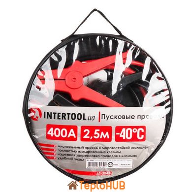 Пускові дроти 400 А, 3.5 м, до -40 °C, чохол INTERTOOL AT-3044