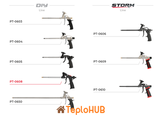 Пистолет для пены + 4 насадки INTERTOOL PT-0608