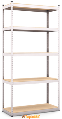 Стелаж Стандарт ОД 1800х900х600 Меткас, 220 кг / полку, 5 полиць, ДСП, оцинкований, металевий, з полицями