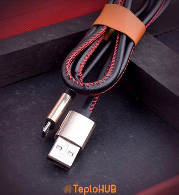 Кабель USB XoKo SC-115m Leather Black, Micro USB, 1 м