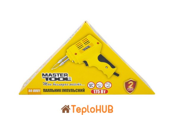 Паяльник импульсный MASTERTOOL с трансформатором 175 Вт/220–240 V/50 Hz 0–400°С LED 44-0001